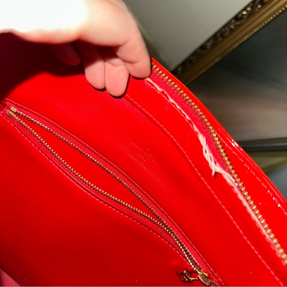 Louis Vuitton Houston Tote Red Leather Monogram Vernis - Picture 11 of 12